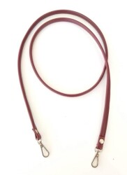 Angel Çanta Aksesuar Spagetti Model Çanta Sapı Bordo Renk Gümüş Metal - Angel Çanta Aksesuar