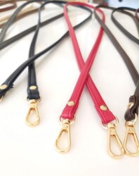 Angel Çanta Aksesuar Spagetti Model Çanta Sapı Kırmızı Renk Light Gold Metal - 4