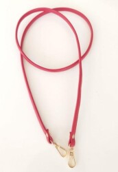 Angel Çanta Aksesuar Spagetti Model Çanta Sapı Kırmızı Renk Light Gold Metal - Angel Çanta Aksesuar