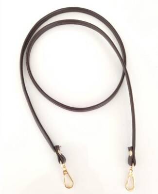 Angel Çanta Aksesuar Spagetti Model Çanta Sapı Koyu Kahve Renk Light Gold Metal - 1