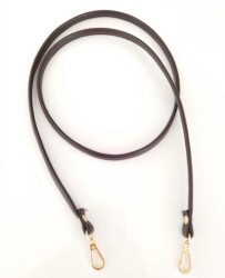 Angel Çanta Aksesuar Spagetti Model Çanta Sapı Koyu Kahve Renk Light Gold Metal - Angel Çanta Aksesuar