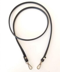 Angel Çanta Aksesuar Spagetti Model Çanta Sapı Siyah Renk Gümüş Metal - Angel Çanta Aksesuar