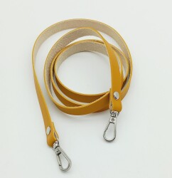 Angel Çanta Aksesuar Spagetti Model Dikişsiz Çanta Sapı Hardal Renk Gümüş Metal - Angel Çanta Aksesuar