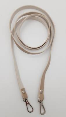 Angel Çanta Aksesuar Spagetti Model Dikişsiz Çanta Sapı Bej Renk Gümüş Metal - 1