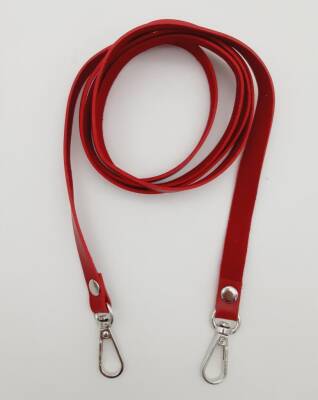 Angel Çanta Aksesuar Spagetti Model Dikişsiz Çanta Sapı Kırmızı Renk Gümüş Metal - 1