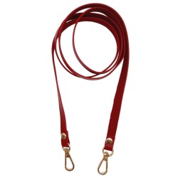 Angel Çanta Aksesuar Spagetti Model Dikişsiz Çanta Sapı Kırmızı Renk Light Gold Metal - Angel Çanta Aksesuar