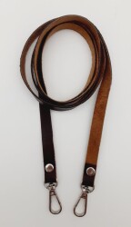 Angel Çanta Aksesuar Spagetti Model Dikişsiz Çanta Sapı Koyu Kahve Renk Gümüş Metal - Angel Çanta Aksesuar