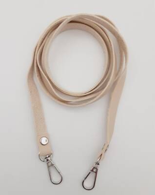 Angel Çanta Aksesuar Spagetti Model Dikişsiz Çanta Sapı Krem Renk Gümüş Metal - 1