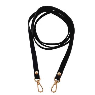 Angel Çanta Aksesuar Spagetti Model Dikişsiz Çanta Sapı Siyah Renk Light Gold Metal - 1