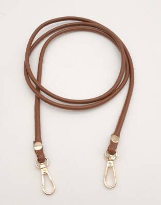 Angel Çanta Aksesuar Taba Renk 5 mm Suni Deri Spagetti Model Çanta Sapı Light Gold Metal - 1