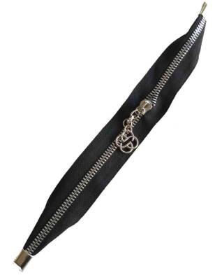 Angel Çanta Aksesuar Siyah Renk Stoplu Fermuar Gümüş Metal 35 Cm - 1