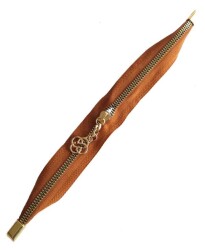 Angel Çanta Aksesuar Taba Renk Stoplu Fermuar Light Gold Metal 35 Cm - Angel Çanta Aksesuar