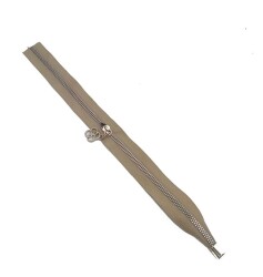 Angel Çanta Aksesuar Tek Stoplu 45 Cm Fermuar Gümüş Metal Bej Renk - Angel Çanta Aksesuar