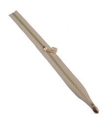 Angel Çanta Aksesuar Tek Stoplu 45 Cm Fermuar Light Gold Metal Bej - Angel Çanta Aksesuar