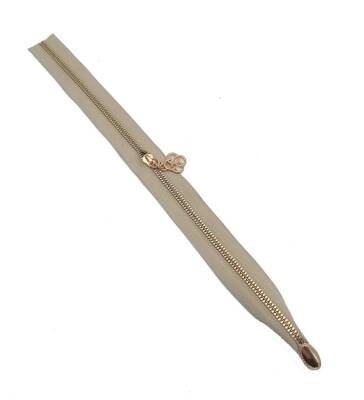 Angel Çanta Aksesuar Tek Stoplu 45 Cm Fermuar Light Gold Metal Bej - 1