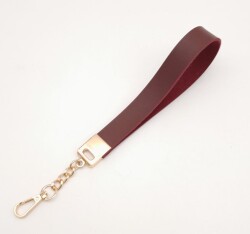Angel Çanta Aksesuar Bordo Tek Kat Suni Deri Zincirli Elcik Light Gold Metal - Angel Çanta Aksesuar