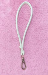 Angel Çanta Aksesuar Dikişli Suni Deri Beyaz Renk Elcik Gümüş Metal - Angel Çanta Aksesuar