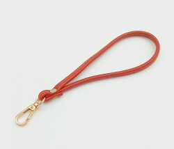 Angel Çanta Aksesuar Dikişli Suni Deri Kırmızı Renk Elcik Light Gold Metal - Angel Çanta Aksesuar