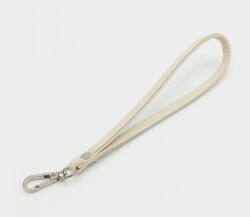 Angel Çanta Aksesuar Dikişli Suni Deri Krem Renk Elcik Gümüş Metal - Angel Çanta Aksesuar