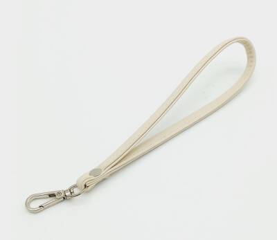 Angel Çanta Aksesuar Dikişli Suni Deri Krem Renk Elcik Gümüş Metal - 1