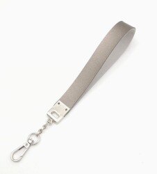 Angel Çanta Aksesuar Gri Tek Kat Suni Deri Zincirli Elcik Gümüş Metal - 3