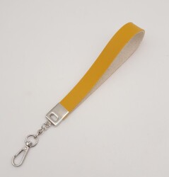 Angel Çanta Aksesuar Hardal Tek Kat Suni Deri Zincirli Elcik Gümüş Metal - Angel Çanta Aksesuar