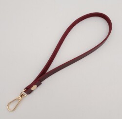 Angel Çanta Aksesuar İnce Tek Kat Suni Deri Bordo Elcik Light Gold Metal - 2