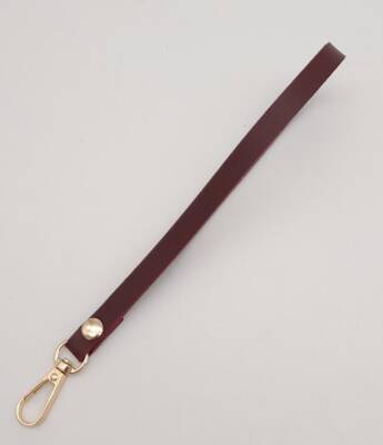 Angel Çanta Aksesuar İnce Tek Kat Suni Deri Bordo Elcik Light Gold Metal - 1