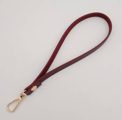 Angel Çanta Aksesuar İnce Tek Kat Suni Deri Bordo Elcik Light Gold Metal - 2