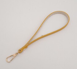 Angel Çanta Aksesuar İnce Tek Kat Suni Deri Hardal Elcik Light Gold Metal - 2