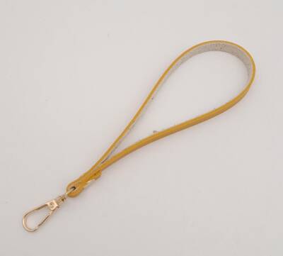 Angel Çanta Aksesuar İnce Tek Kat Suni Deri Hardal Elcik Light Gold Metal - 2