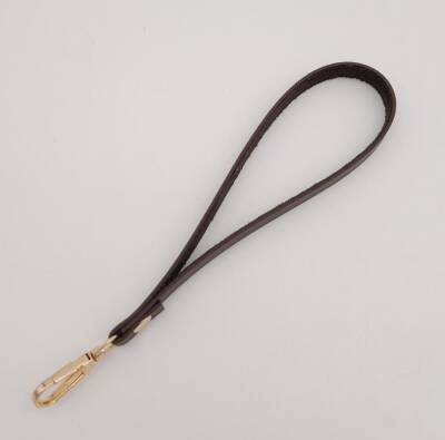 Angel Çanta Aksesuar İnce Tek Kat Suni Deri Kahverengi Elcik Light Gold Metal - 2