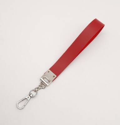 Angel Çanta Aksesuar Kırmızı Tek Kat Suni Deri Zincirli Elcik Gümüş Metal - 3