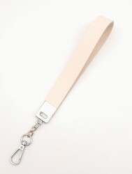 Angel Çanta Aksesuar Krem Tek Kat Suni Deri Zincirli Elcik Gümüş Metal - Angel Çanta Aksesuar