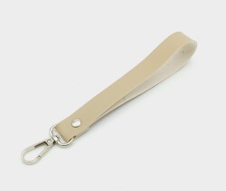 Angel Çanta Aksesuar Tek Kat Suni Deri Bej Renk Elcik Gümüş Metal - Angel Çanta Aksesuar