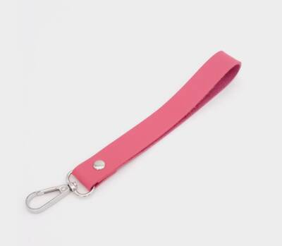 Angel Çanta Aksesuar Tek Kat Suni Deri Fuşya Renk Elcik Gümüş Metal - 1