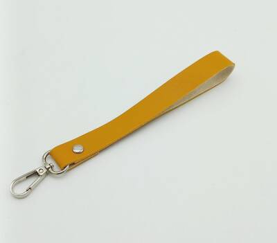 Angel Çanta Aksesuar Tek Kat Suni Deri Hardal Renk Elcik Gümüş Metal - 1