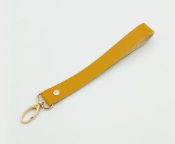 Angel Çanta Aksesuar Tek Kat Suni Deri Hardal Renk Elcik Light Gold Metal - Angel Çanta Aksesuar