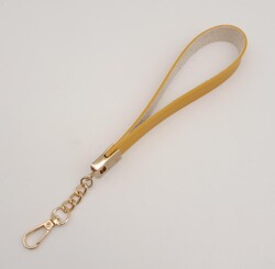 Angel Çanta Aksesuar Hardal Tek Kat Suni Deri Zincirli Elcik Light Gold Metal - 2