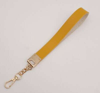 Angel Çanta Aksesuar Hardal Tek Kat Suni Deri Zincirli Elcik Light Gold Metal - 3