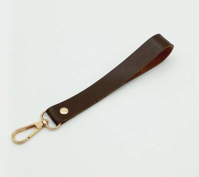 Angel Çanta Aksesuar Tek Kat Suni Deri Kahverengi Elcik Light Gold Metal - 1