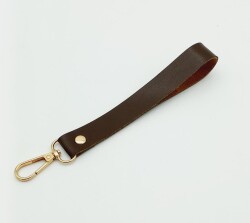 Angel Çanta Aksesuar Tek Kat Suni Deri Kahverengi Elcik Light Gold Metal - Angel Çanta Aksesuar