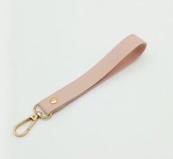 Angel Çanta Aksesuar Tek Kat Suni Deri Pudra Renk Elcik Light Gold Metal - Angel Çanta Aksesuar