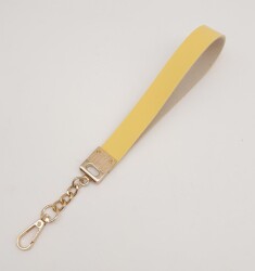 Angel Çanta Aksesuar Sarı Tek Kat Suni Deri Zincirli Elcik Light Gold Metal - 3