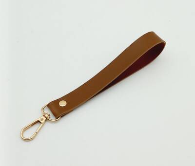 Angel Çanta Aksesuar Tek Kat Suni Deri Taba Renk Elcik Light Gold Metal - 1