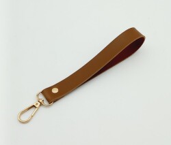 Angel Çanta Aksesuar Tek Kat Suni Deri Taba Renk Elcik Light Gold Metal - Angel Çanta Aksesuar