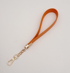 Angel Çanta Aksesuar Turuncu Tek Kat Suni Deri Zincirli Elcik Light Gold Metal - 2