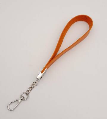 Angel Çanta Aksesuar Turuncu Tek Kat Suni Deri Zincirli Elcik Gümüş Metal - 2