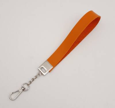 Angel Çanta Aksesuar Turuncu Tek Kat Suni Deri Zincirli Elcik Gümüş Metal - 1