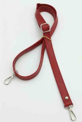 Angel Çanta Aksesuar Kırmızı 125X2 Cm Çanta Sapı Sürgütlü Gümüş Metal - 1